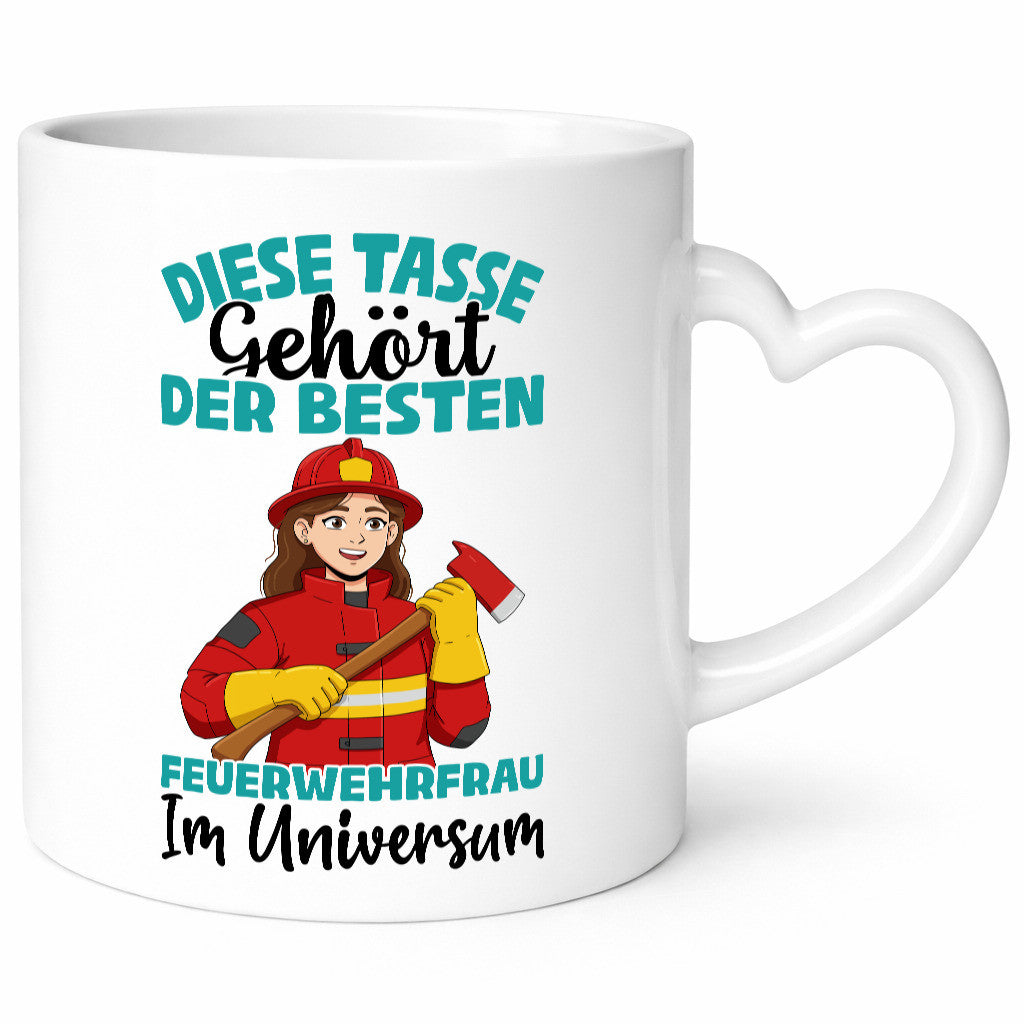 Im Universum: Feuerwehrfrau | Feuerwehr lustig Humor Geschenkidee Geschenk Tasse