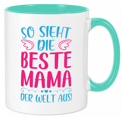 Beste Mama der Welt | Herzchen Geschenk Familie Geschenkidee lustiger Spruch Tasse
