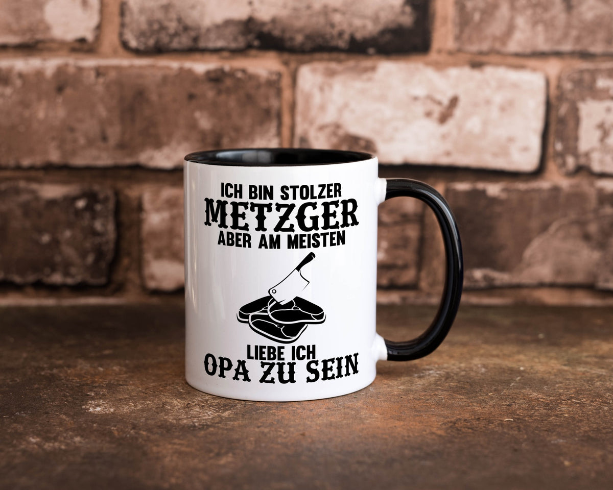 Stolzer Metzger, liebe es Opa zu sein | Fleisch Hackebeil lustiger Spruch Tasse