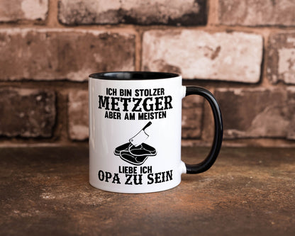 Stolzer Metzger, liebe es Opa zu sein | Fleisch Hackebeil lustiger Spruch Tasse