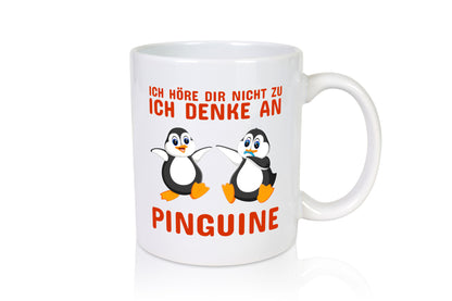 Ich denke an Pinguine | süßer Pinguin Motiv Tasse lustiger Spruch Geschenk