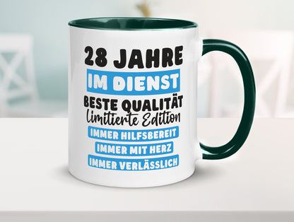 28 Jahre im Dienst | Jubiläum Arbeit v6 lustig Kollegen Büro Geschenk Tasse