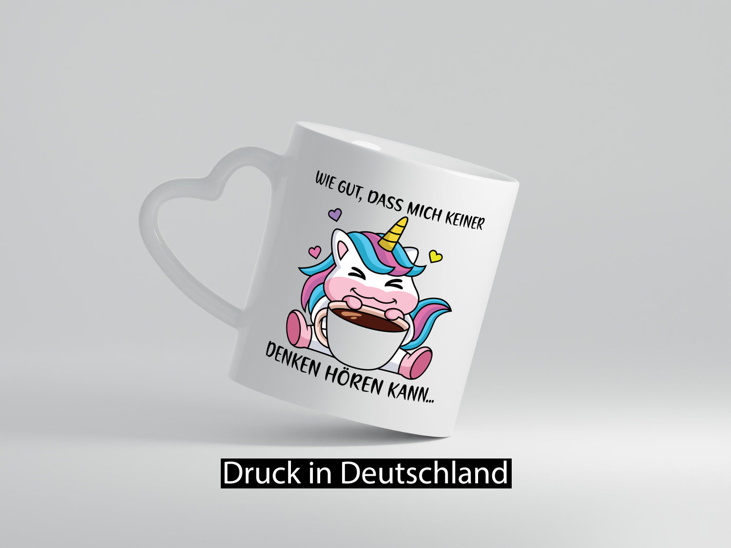 Denken hören kann | Einhorn Comic Humor Kaffeeliebhaber Geschenk Geschenkidee