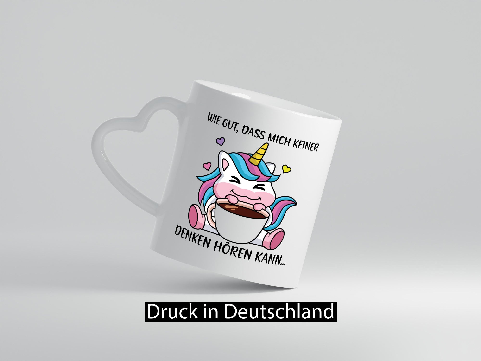 Denken hören kann | Einhorn Comic Humor Kaffeeliebhaber Geschenk Geschenkidee