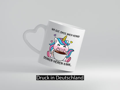 Denken hören kann | Einhorn Comic Humor Kaffeeliebhaber Geschenk Geschenkidee