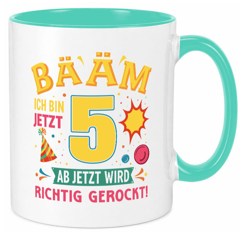 5. Geburtstag | 5 Jahre ab jetzt wird richtig gerockt Geschenk Geschenkidee Tasse