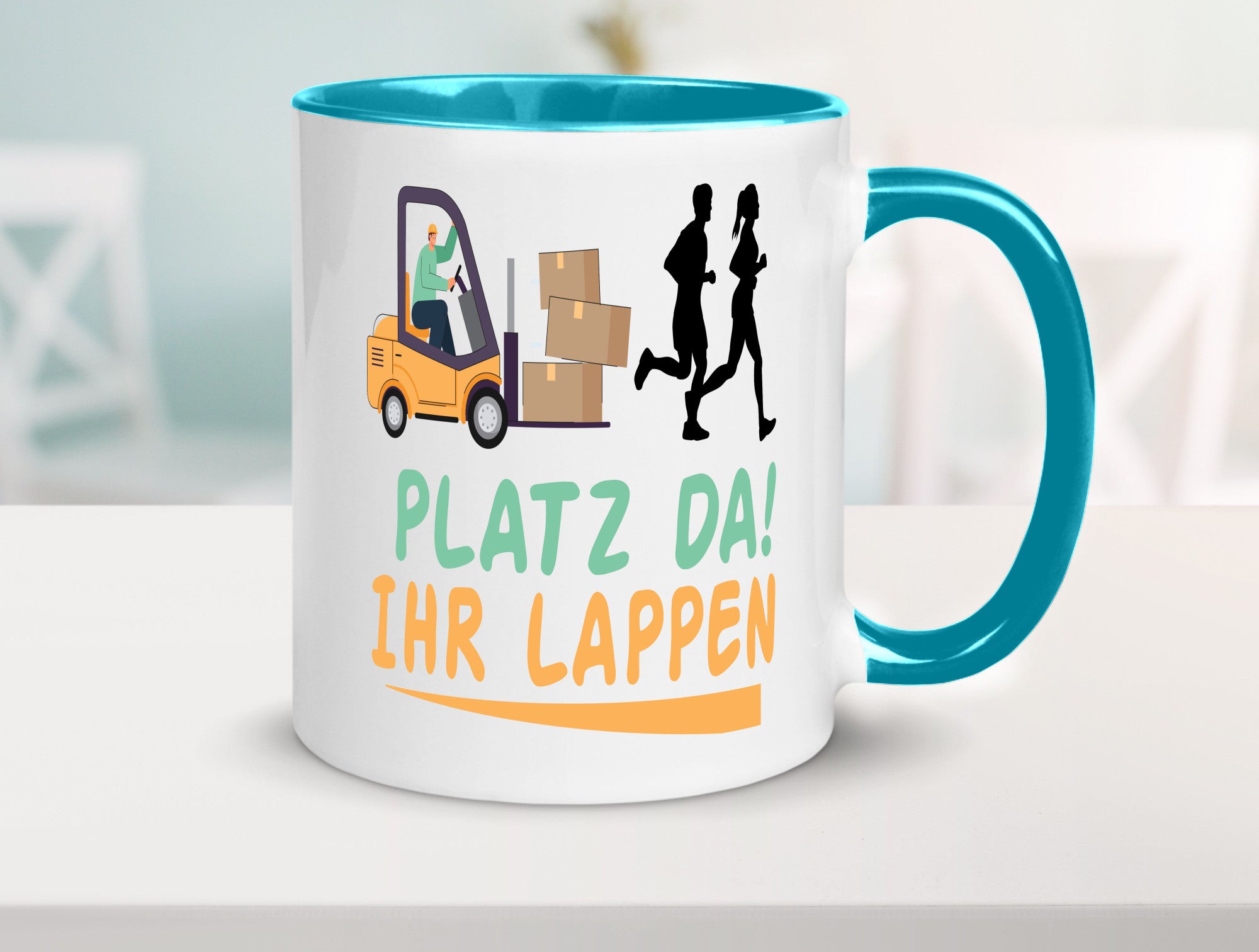 Platz da ihr Lappen | Stapler Fahrer Humor Geschenkidee Tasse