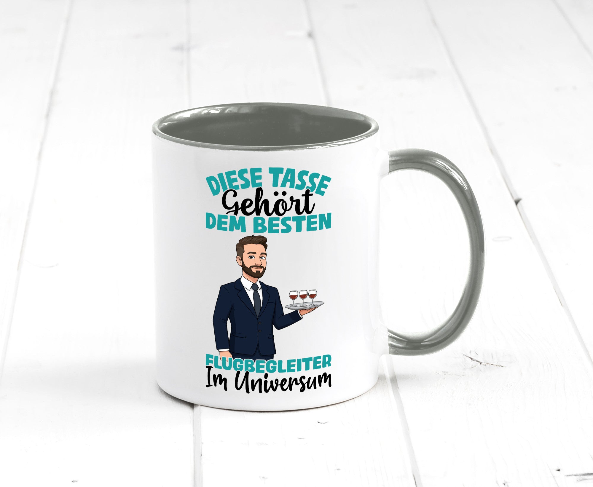 Im Universum: Flugbegleiter | Steward Flughafen Humor Geschenkidee Tasse