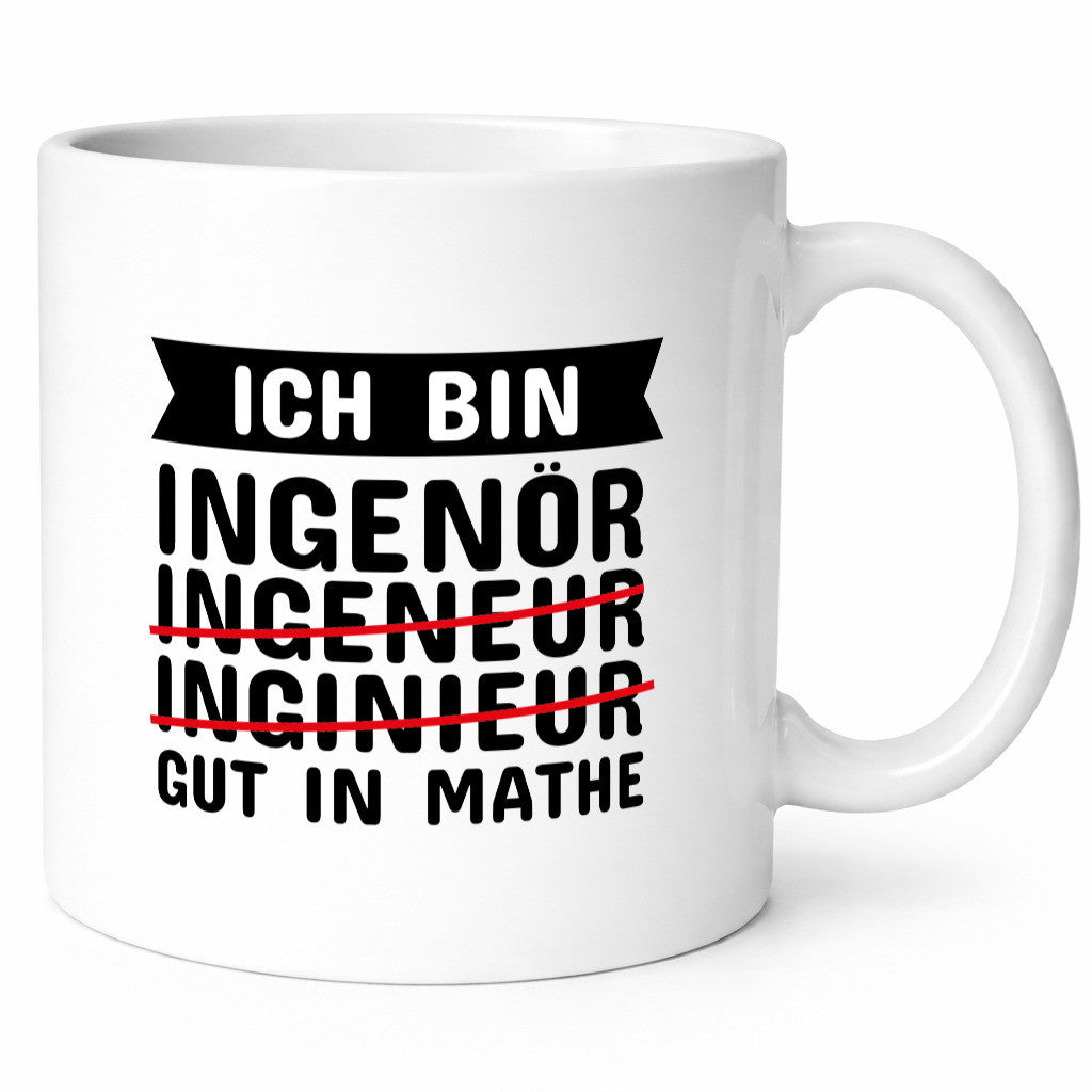 Ich bin gut in Mathe Ingenieur Geschenk Humor Geschenkidee lustiger Spruch Tasse