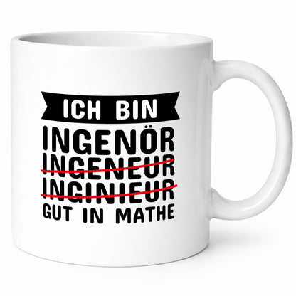 Ich bin gut in Mathe Ingenieur Geschenk Humor Geschenkidee lustiger Spruch Tasse