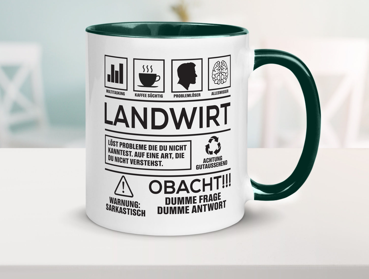 Achtung Probleme Landwirt | Bauer Landwirtschaft Geschenkidee Humor Tasse