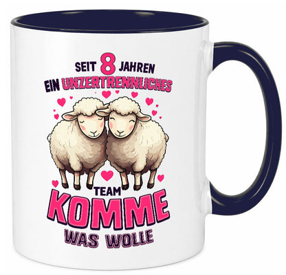 8 Jahre Verheiratet | ein Team Ehepaar v2 lustig Humor Geschenkidee Geschenk Tasse