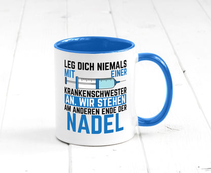 Krankenschwester anlegen | Nadel Spritze Klinik Spruch Geschenkidee Humor Tasse