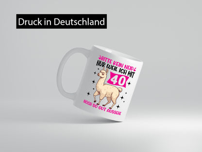 40. Geburtstag | 40 Jahre Lama gut aussehen Geschenkidee Humor Tasse