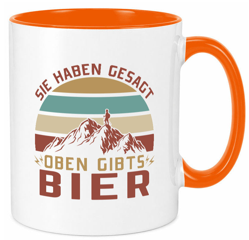 Oben gibtÂ´s Bier | Mensch Berge Geschenkidee Humor Tasse