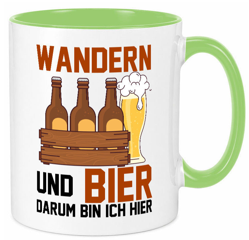 Wandern und Bier darum bin ich hier | Bierkasten lustiger Spruch Geschenk Humor