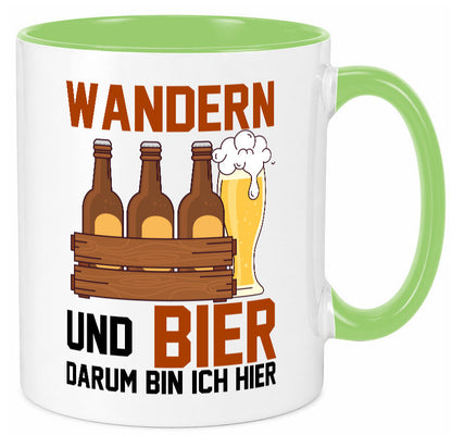 Wandern und Bier darum bin ich hier | Bierkasten lustiger Spruch Geschenk Humor