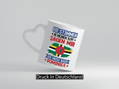 Dominica | Urlaub Stimmen in meinem Kopf Traumland Geschenkidee Humor Tasse