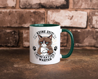 Keine Zeit meine Katzen Warten | Schwarze Katze Geschenkidee Tierliebhaber