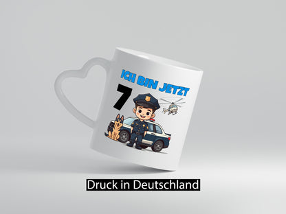7. Geburtstag | 7 Jahre Polizei Kind Polizeiauto Humor Geschenkidee Tasse