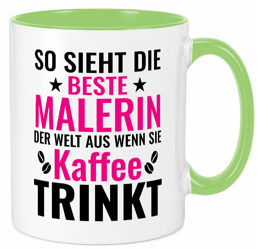 Kaffee trinkt: Malerin | Malerinnen lustiger Spruch Geschenk Humor Geschenkidee Tasse