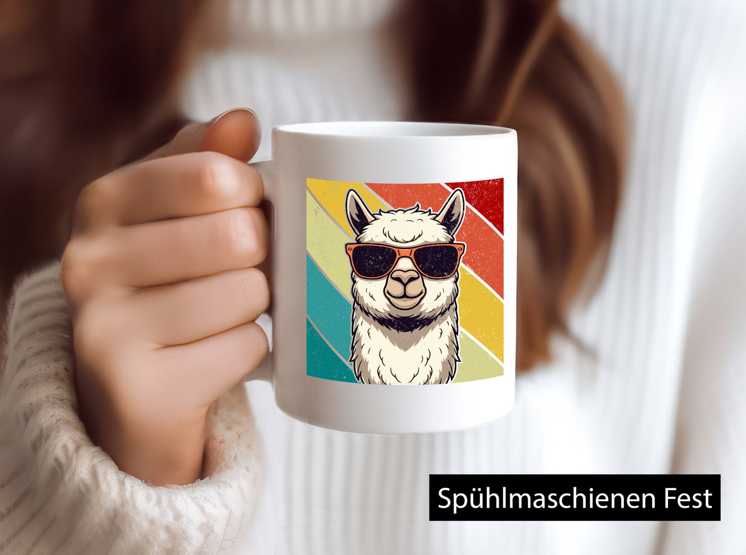 Lama | Retro Alpaka mit Sonnenbrille Geschenk Humor Geschenkidee lustiger