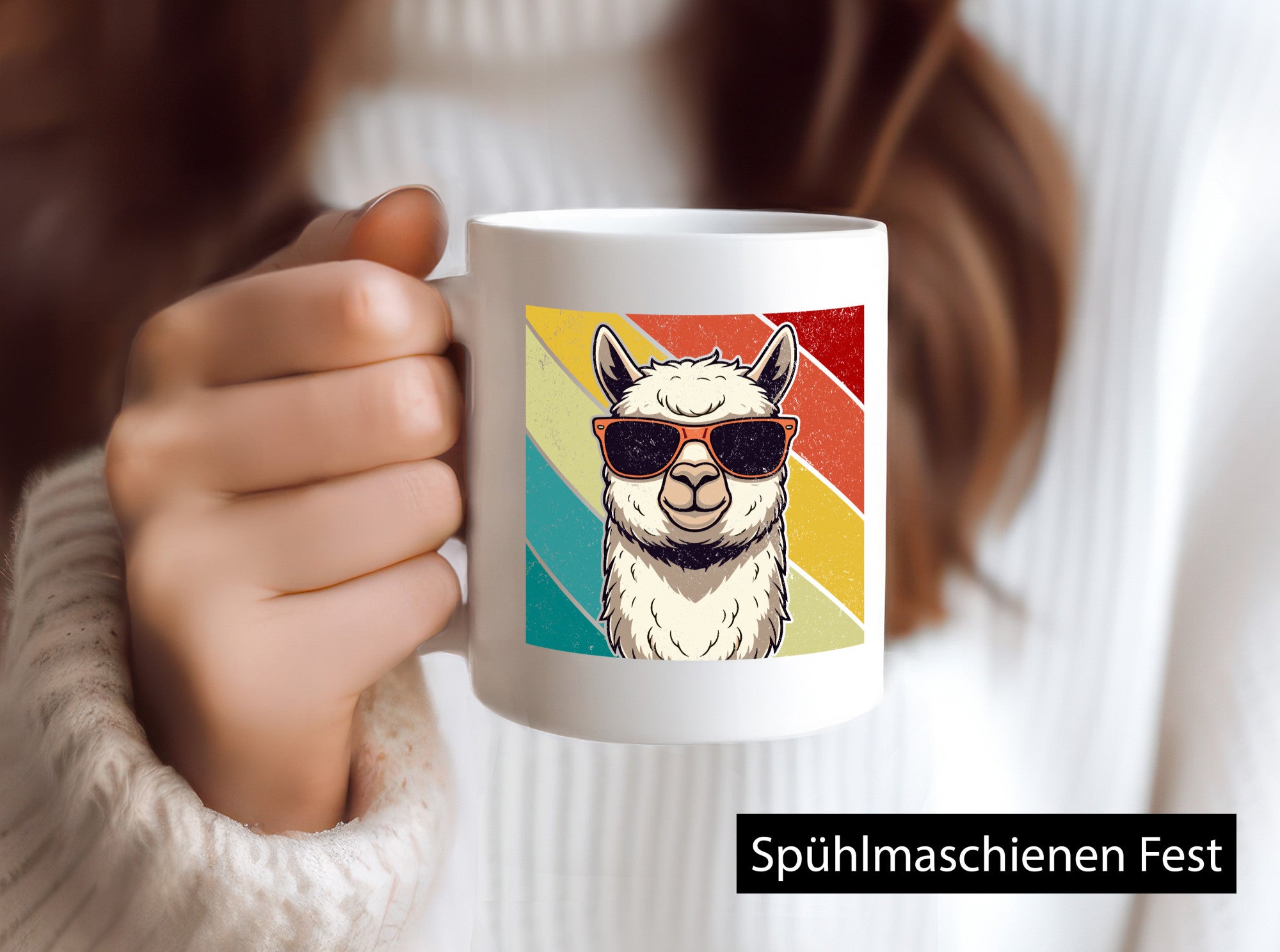 Lama | Retro Alpaka mit Sonnenbrille Geschenk Humor Geschenkidee lustiger