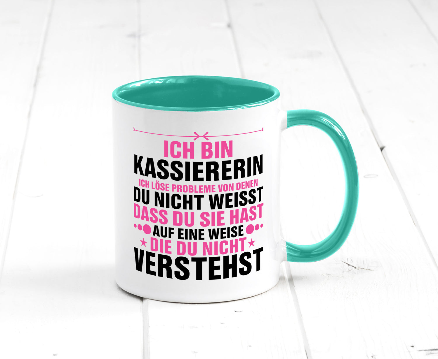 Löse Probleme: Kassiererin v2 lustiger Spruch Geschenk Humor Geschenkidee Tasse