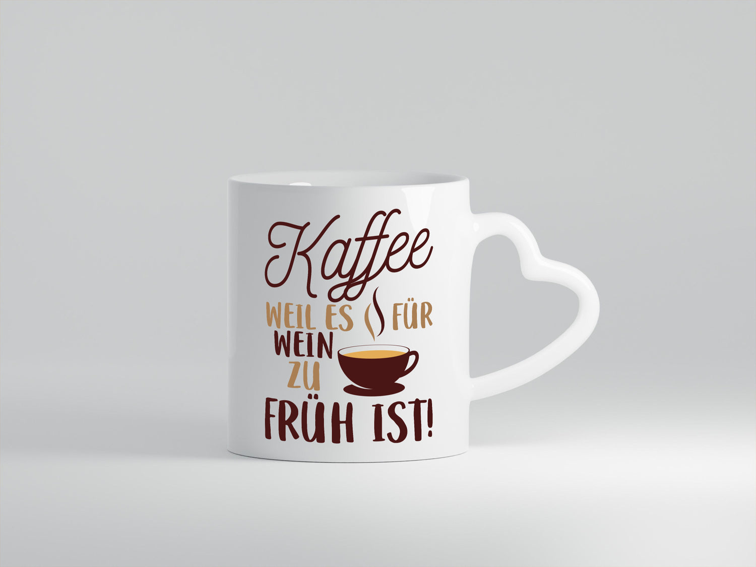 Weil es für Wein zu früh ist | Kaffeetrinker Herzschlag Humor Geschenkidee Tasse