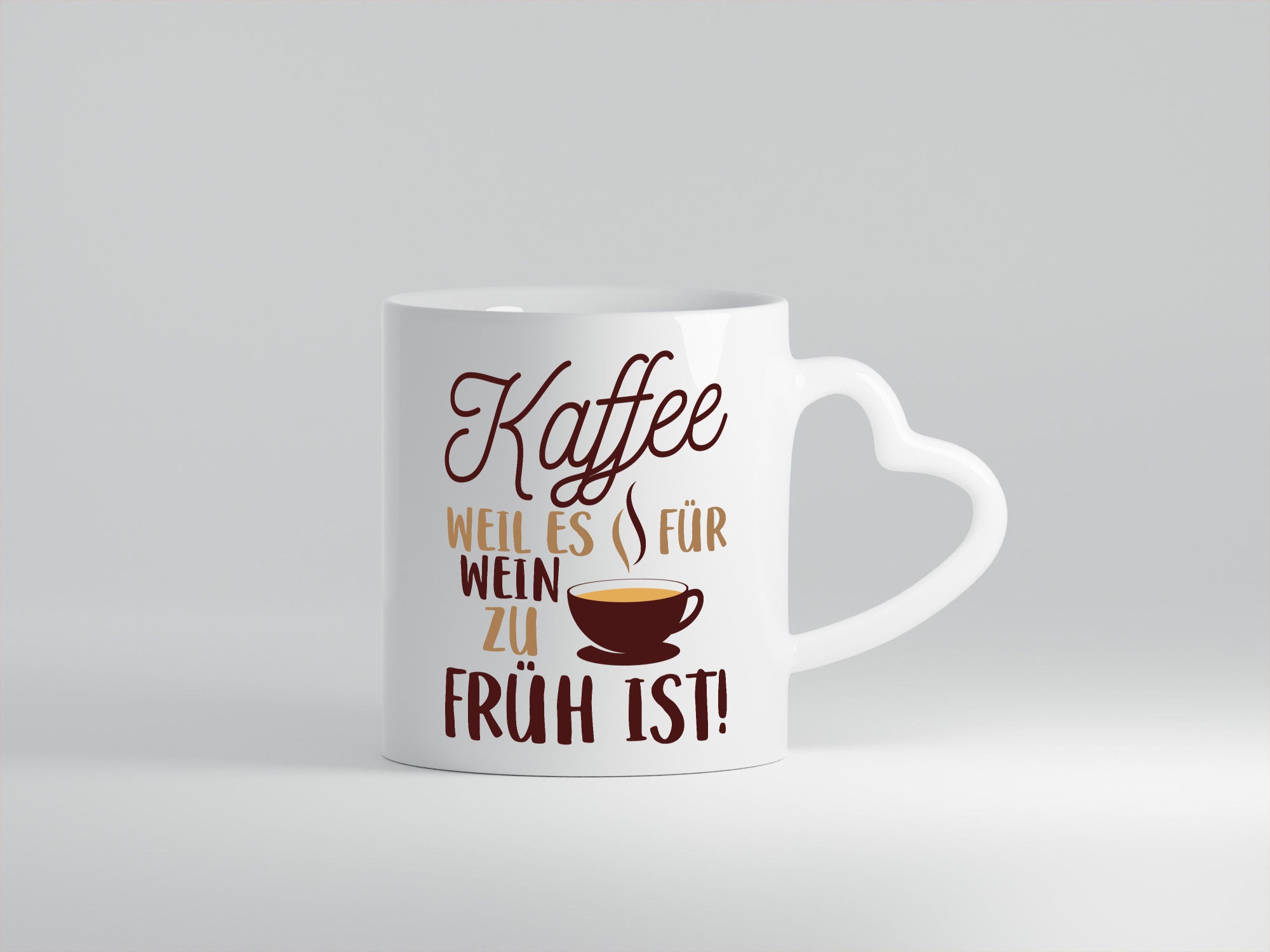 Weil es für Wein zu früh ist | Kaffeetrinker Herzschlag Humor Geschenkidee Tasse