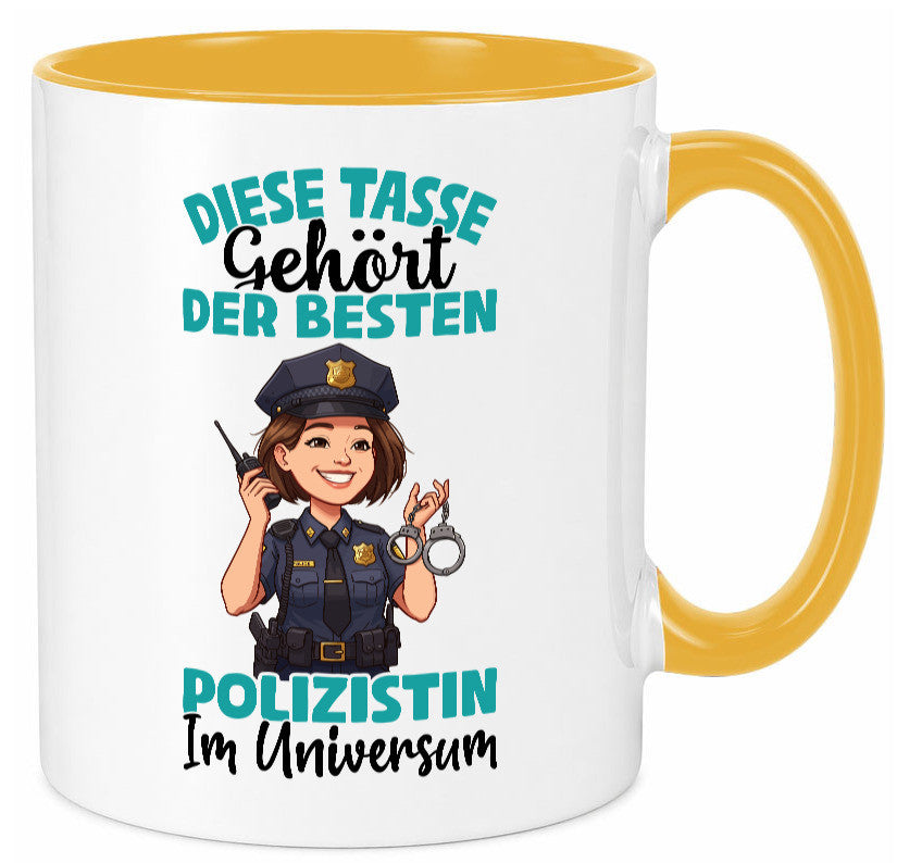 Im Universum: Polizistin | Beruf Polizei Geschenkidee Arbeit Kollegen Büro Tasse