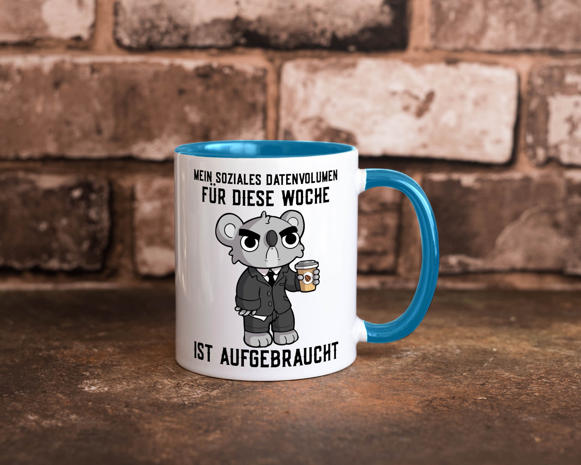 Soziales Datenvolumen | wütender Bär Einzelgänger Nerd Geschenkidee Humor Tasse