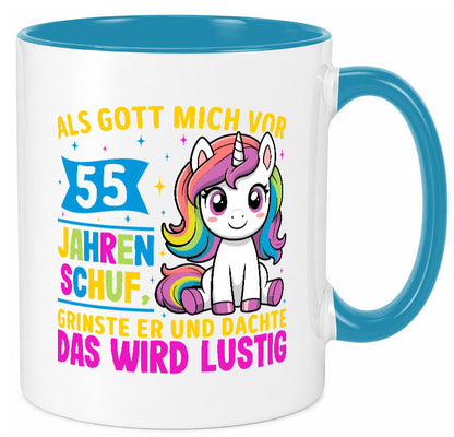 55. Geburtstag | Als Gott mich schuf 40 Jahre v2 lustiger Spruch Geschenk
