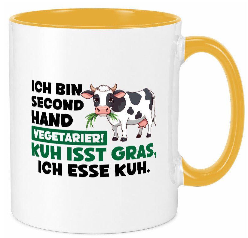 Ich bin secendhand vegetarierer | BBQ Kühe Liebhaber v2 Geschenk Humor Tasse