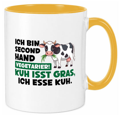 Ich bin secendhand vegetarierer | BBQ Kühe Liebhaber v2 Geschenk Humor Tasse