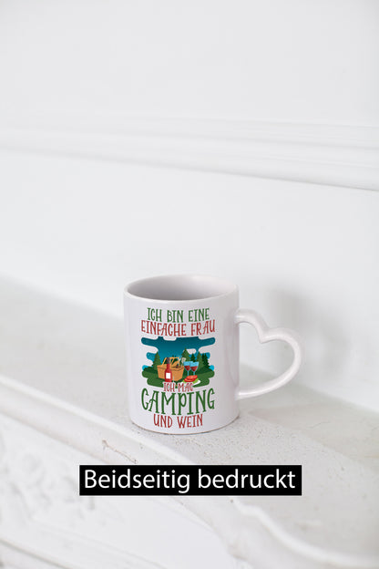 Einfache Frau Camping und Wein | v2 Geschenk Humor Geschenkidee lustiger Spruch
