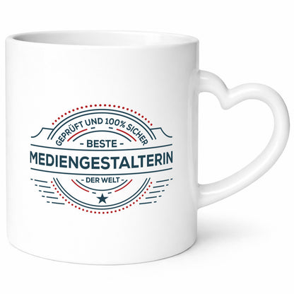 Geprüft und sicher: Mediengestalterin | Medien lustiger Spruch Geschenk Humor