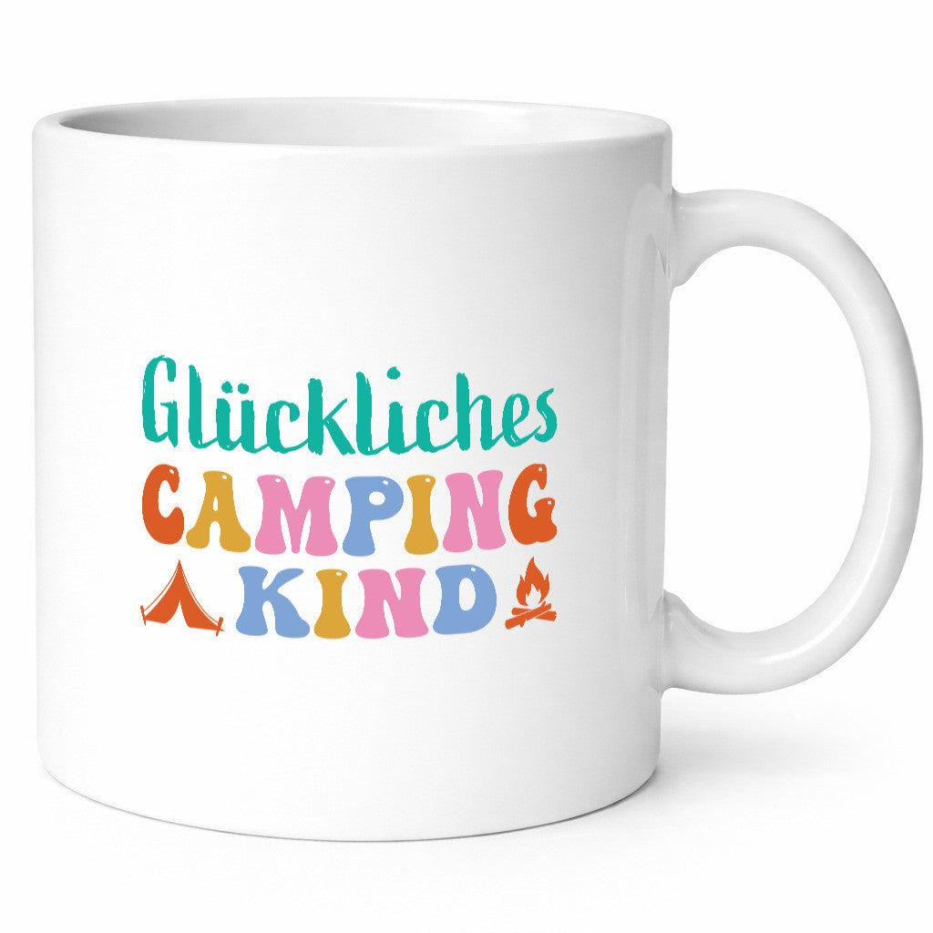Glückliches | Camping Kind lustiger Spruch Geschenk Humor Geschenkidee Tasse