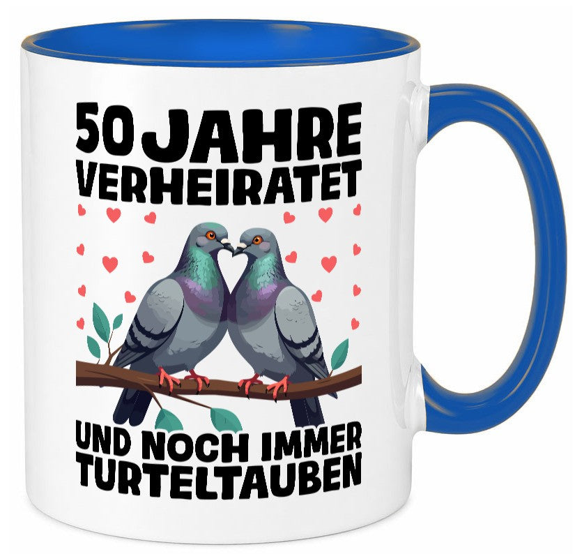 50 Jahre verheiratet | Turteltauben Ehe Ehepaar Geschenk Humor Geschenkidee Tasse