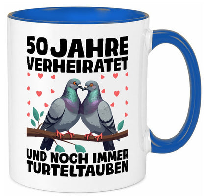 50 Jahre verheiratet | Turteltauben Ehe Ehepaar Geschenk Humor Geschenkidee Tasse