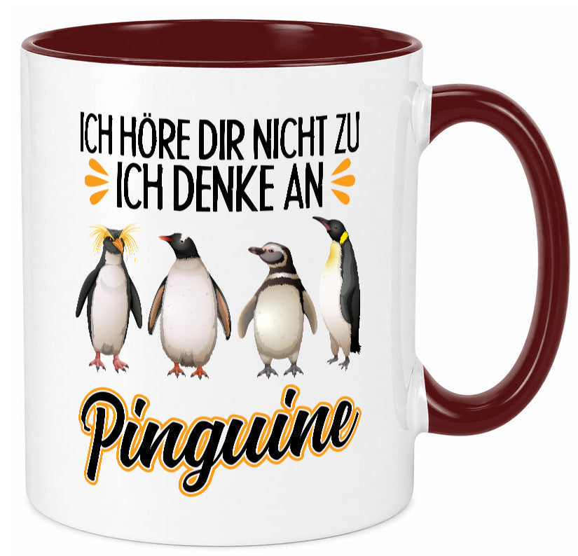 Ich denke an Pinguine Geschenkidee Humor Tasse