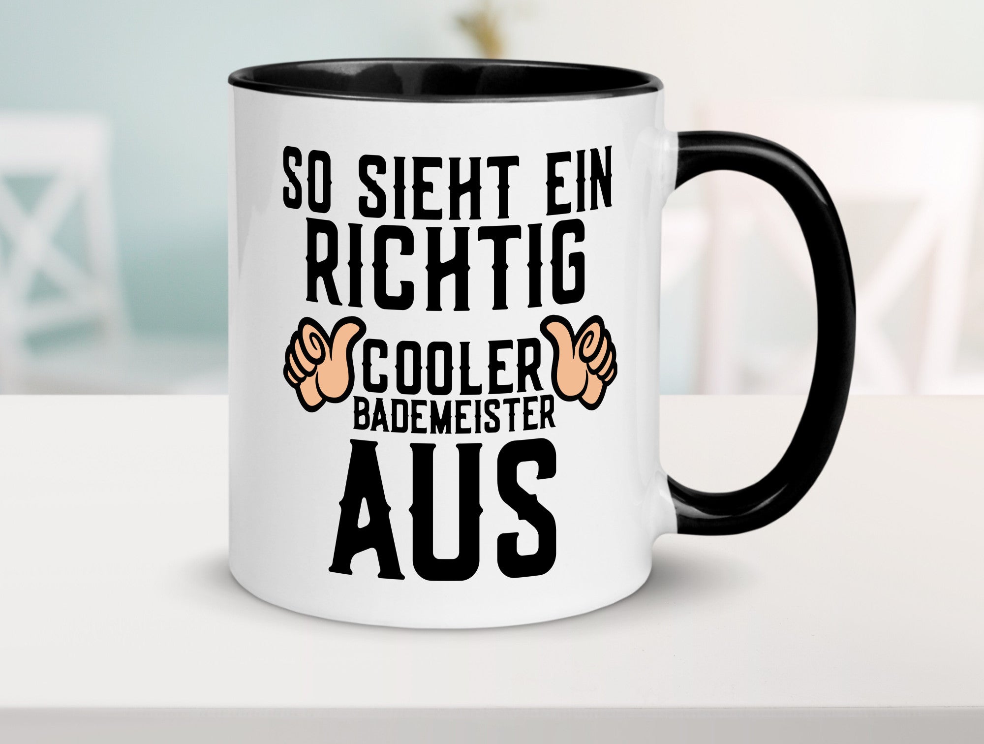 Richtig cooler Bademeister | Daumen hoch Schwimmbad lustig Humor Geschenkidee