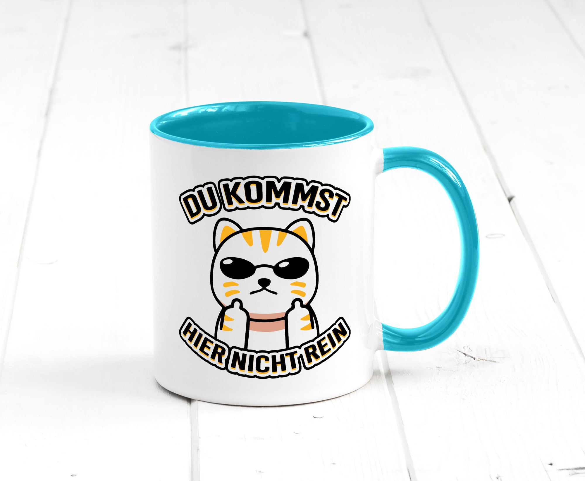 Du kommst hier nicht rein | Böse Katze Humor Tierliebhaber Geschenkidee Tasse