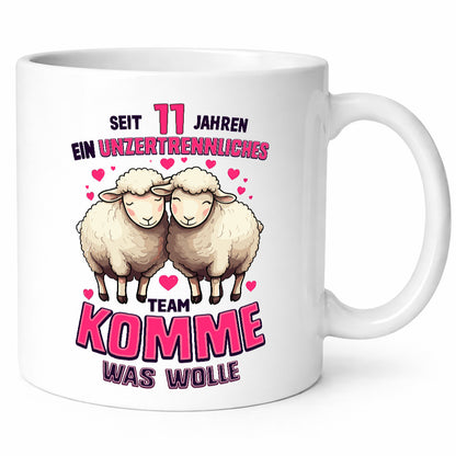 11 Jahre Verheiratet | ein Team Ehepaar v2 Humor Geschenkidee Tasse