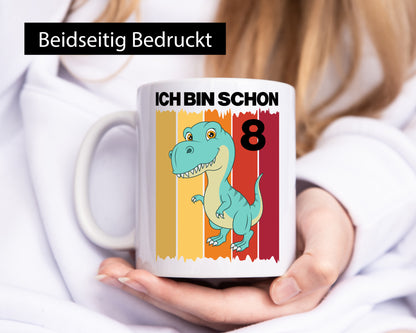 8. Geburtstag | 8 Jahre Dinosaurier Geschenkidee Humor Tasse