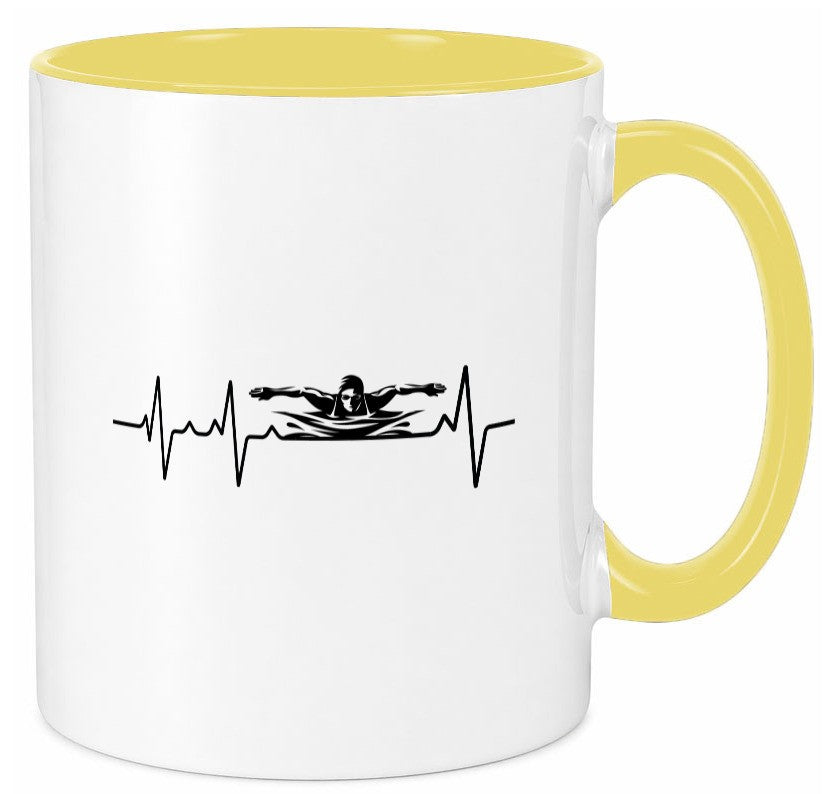 Schwimmer Herzschlag | Schwimmen Wasser Sport lustig Humor Geschenkidee Tasse