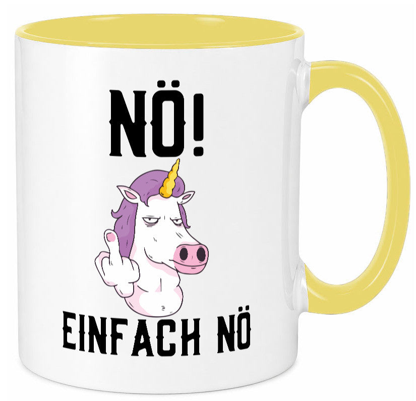 Einfach Nö | Keinen Bock Einhorn Mittelfinger Comic Geschenkidee Humor Tasse