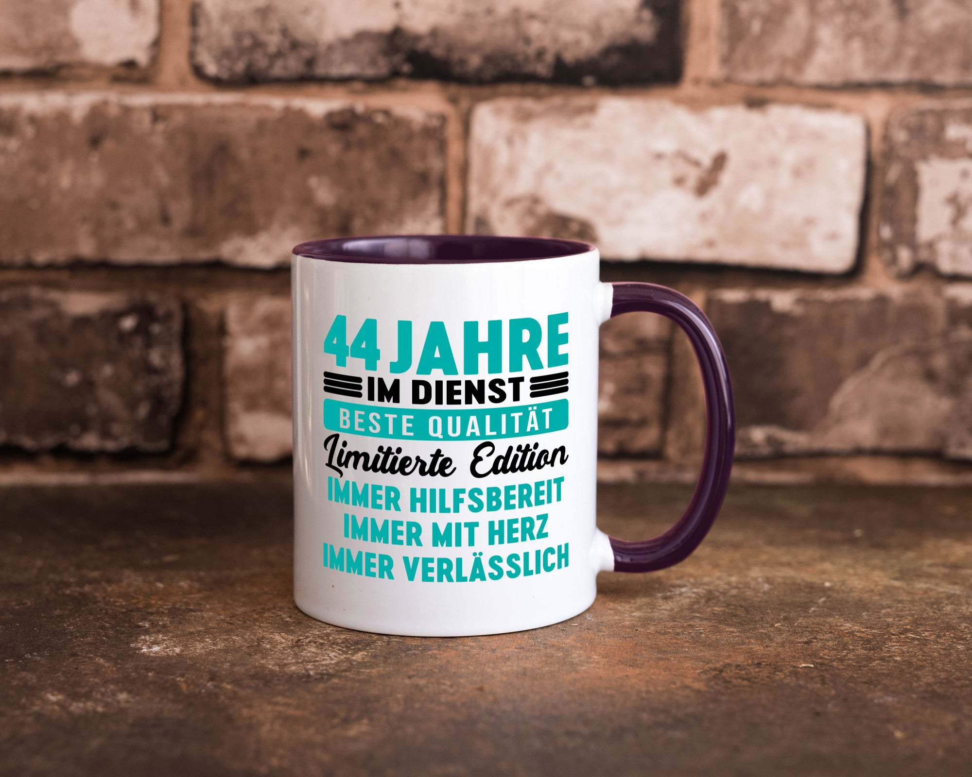 44 Jahre im Dienst | Jubiläum Arbeit v5 lustig Kollegen Büro Geschenk Tasse