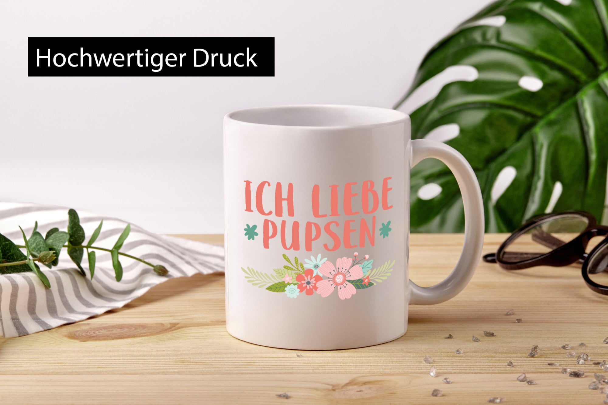 Ich liebe pupsen | Frauen Tasse Mädchen Blumen Humor Geschenkidee