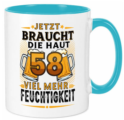 58 braucht die haut mehr Feuchtigkeit | 58. Geburtstag lustig Geschenkidee Tasse